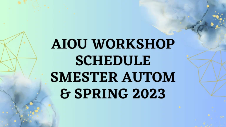 AIOU Workshop Schedule 2024
