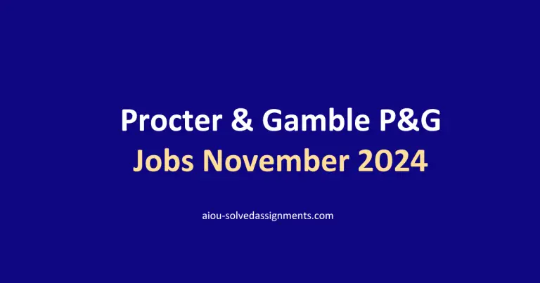 Procter & Gamble P&G Jobs November 2024