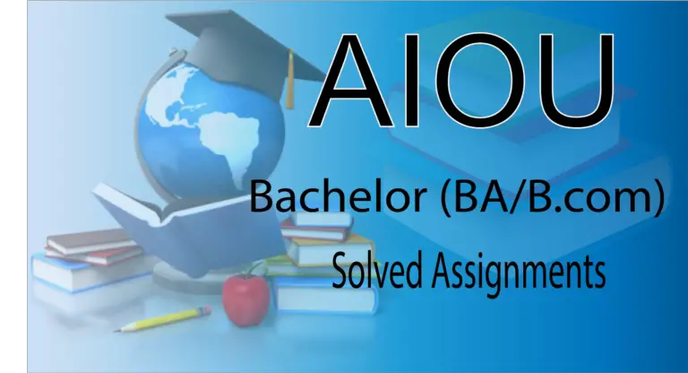 AIOU Solved Assignment Spring 2023 PDF BA