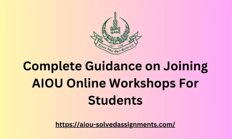 Process of Joining AIOU Online Workshops For Students – AAGHI LMS 